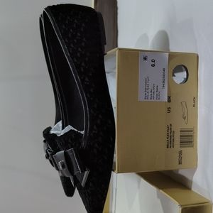 BNIB MICHAEL Kors Belle Flex Signature Logo Flats Black 6